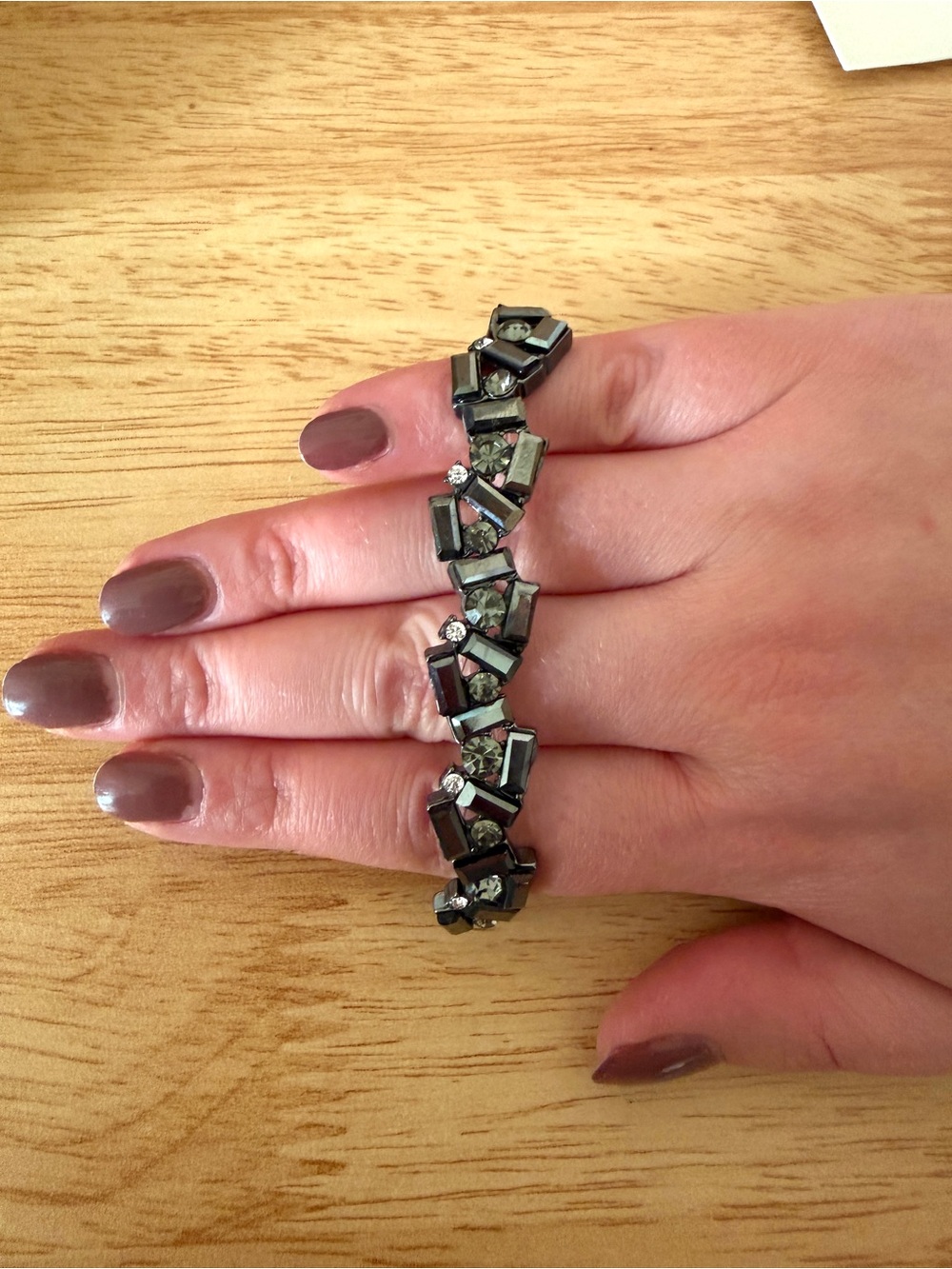 Elastic Stretch Bracelet - 7.5" Black/Gray